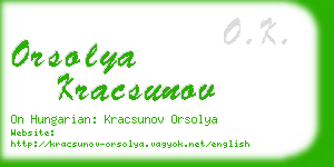 orsolya kracsunov business card